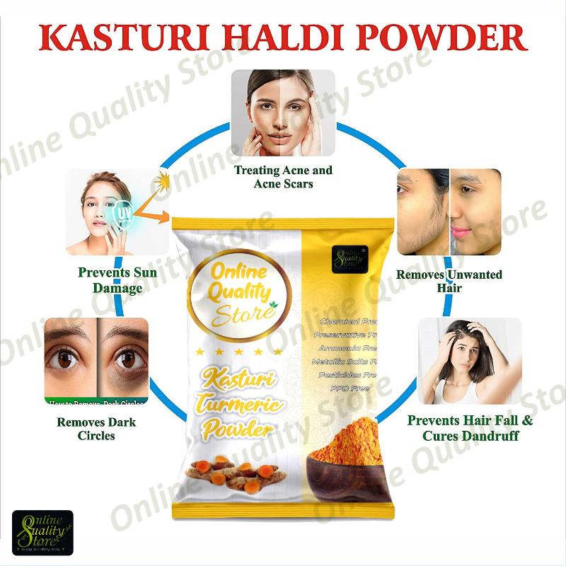 Kasturi Turmeric Powder, Chandan Powder And Multani Mitti Powder For Skin