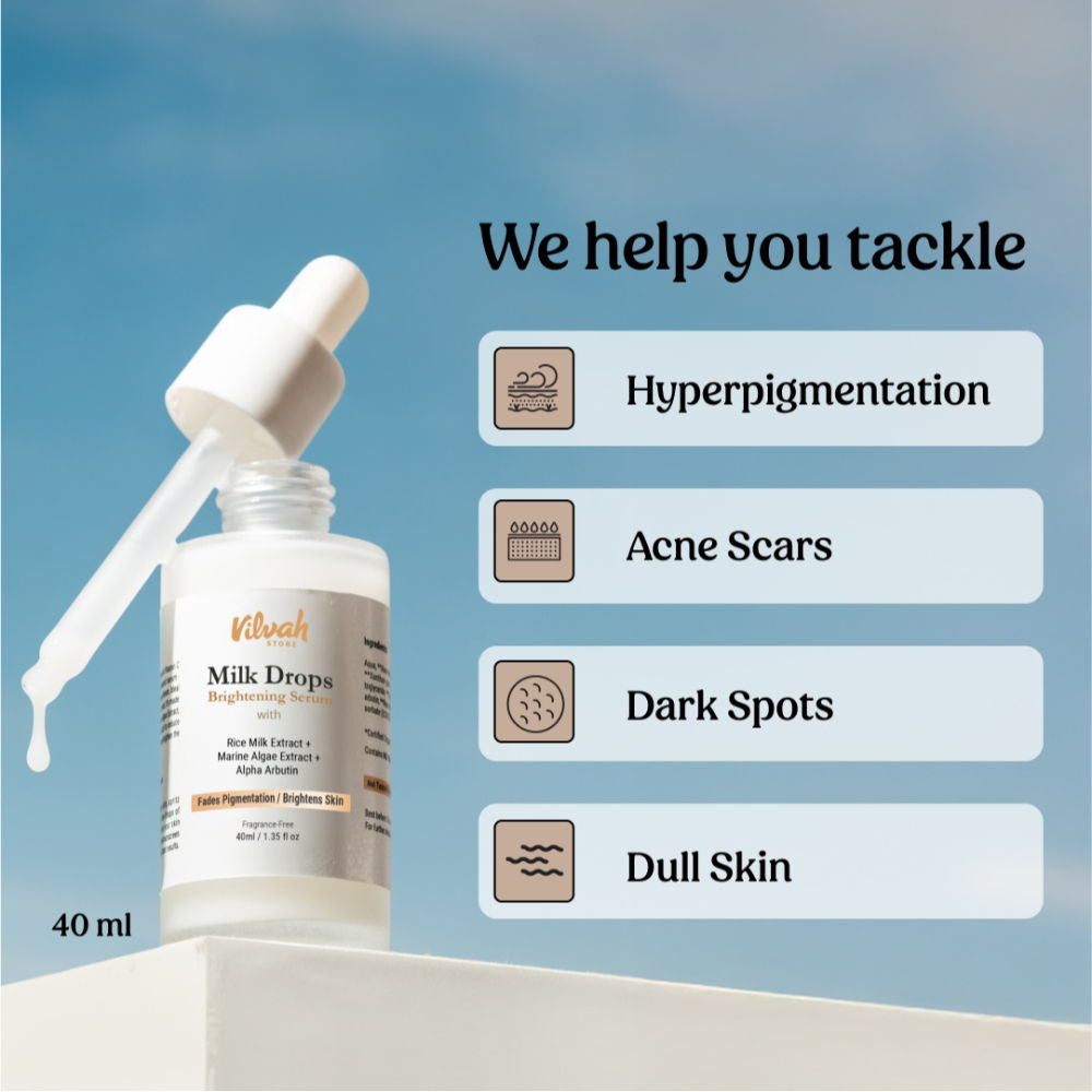 Milk Drops Brightening Serum For Hydrated Skin, Dark Spot Care & Hyperpigmentation