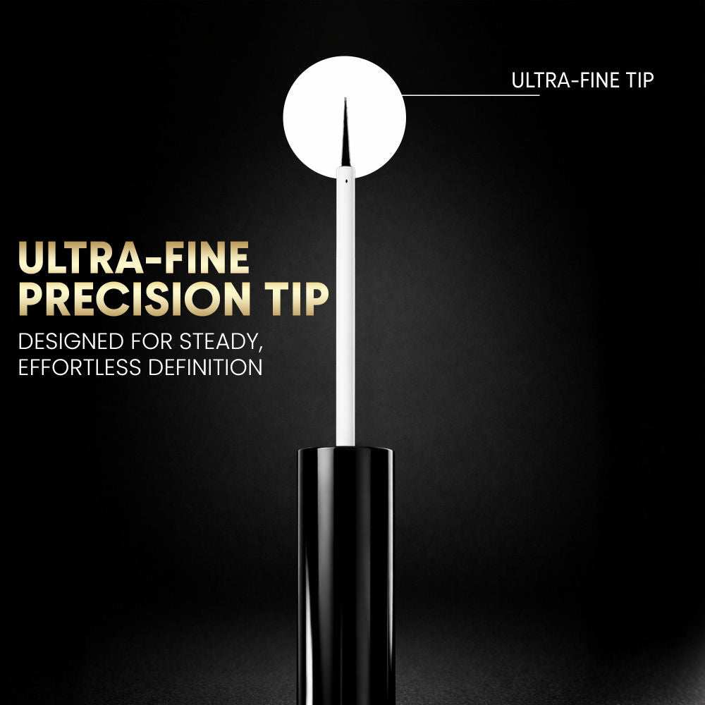 Black Liquid Eyeliner Smudge-Proof, Water-Resistant, Long-Stay Matte