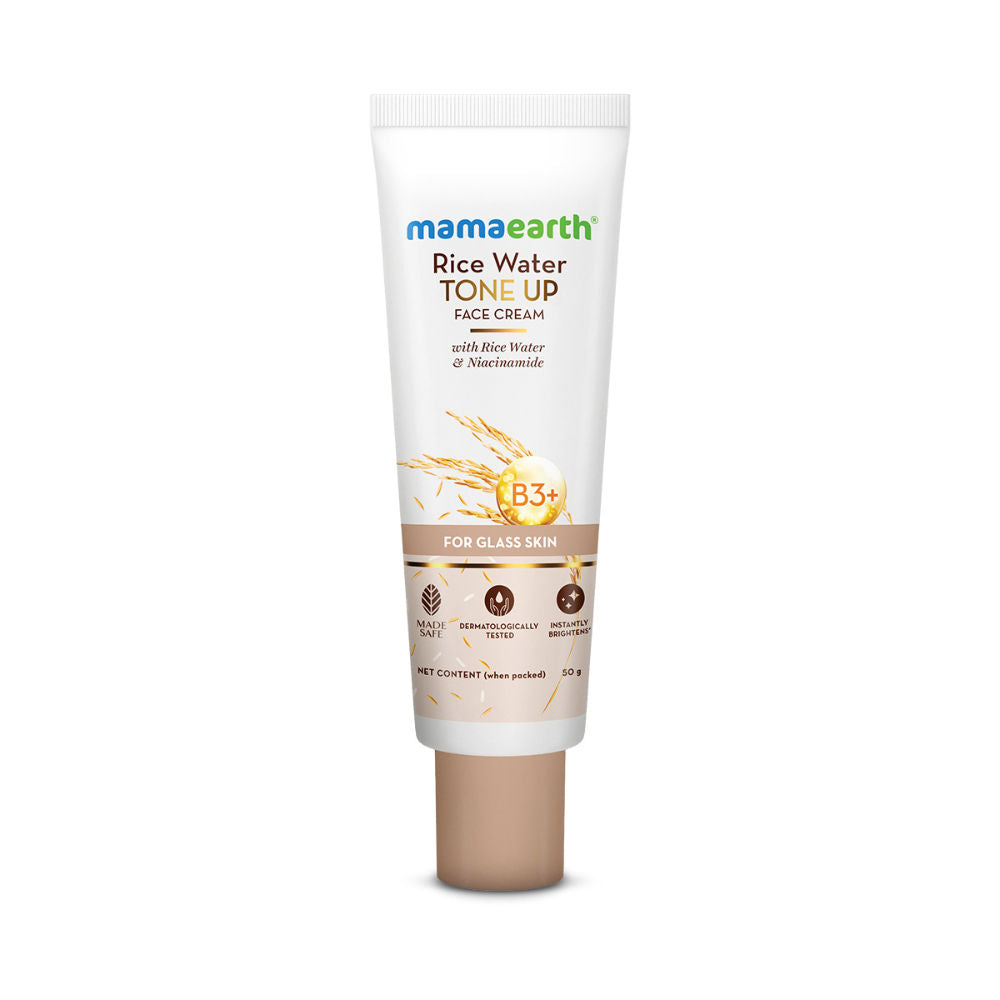 Rice Water Tone Up Face Cream with Niacinamide for Glass Skin and All Skin Types