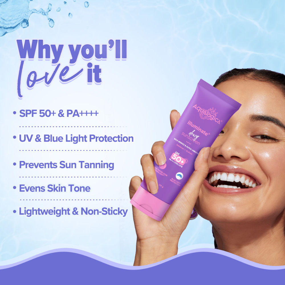 Illuminate+ Dewy Lightweight Sunscreen Gel SPF 50+ PA++++ for All Skin Types