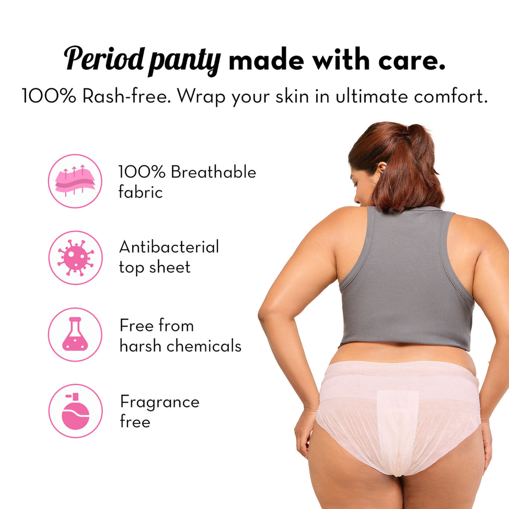 100% Leakproof High Waist Disposable Period Panty L-XL 12 Hour Protection