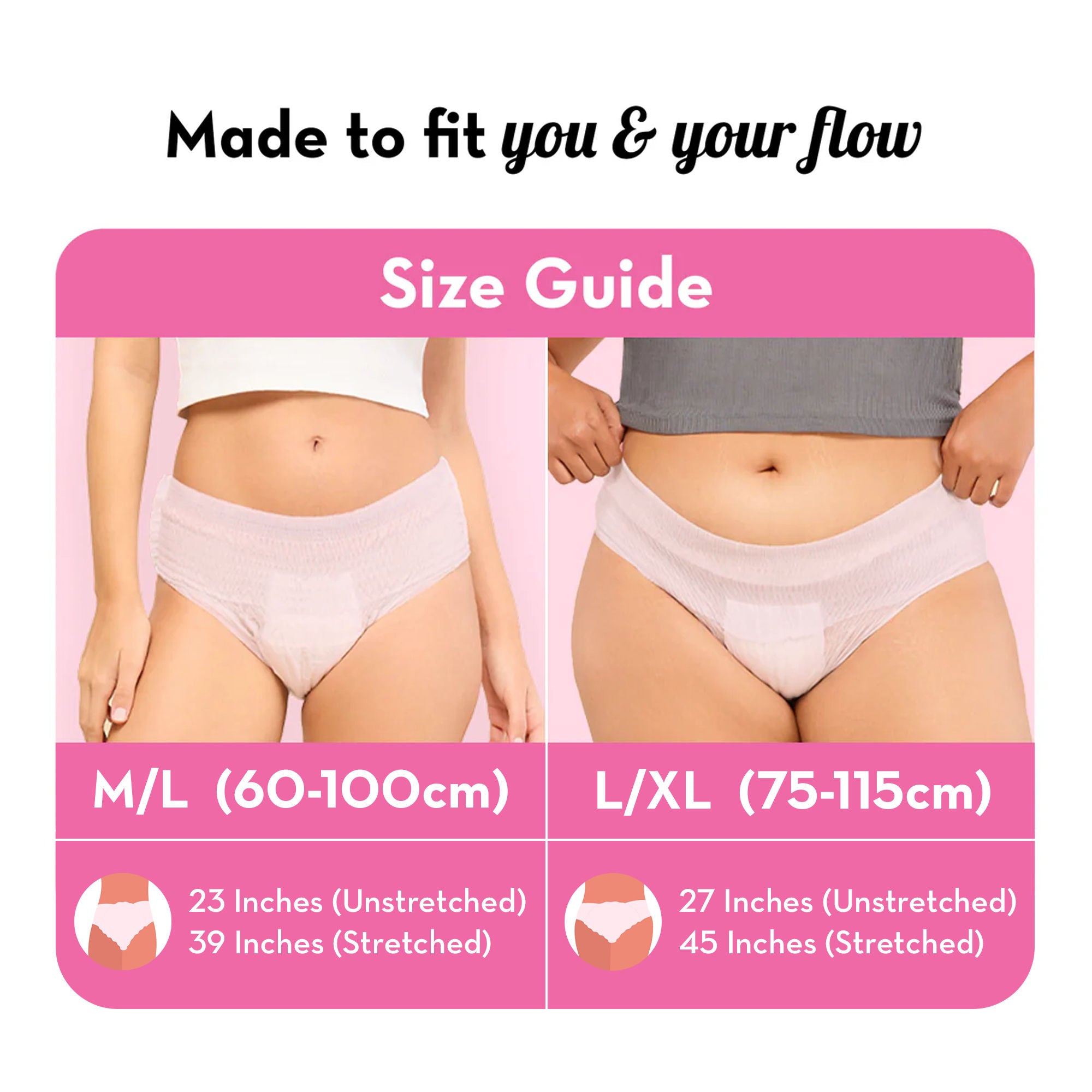 100% Leakproof High Waist Disposable Period Panty L-XL 12 Hour Protection