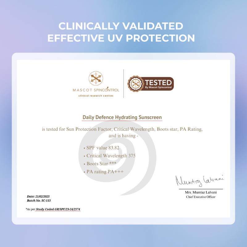 Daily Defence Cooling & Hydrating Sunscreen SPF60 With PA+++