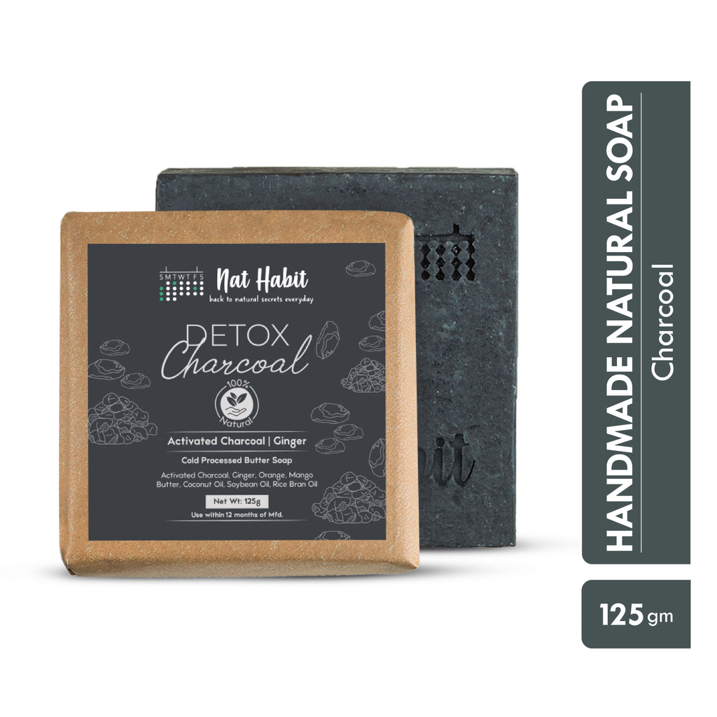 Cold Process Charcoal Detox Butter Bath Soap-Detoxification, De-Tan & Blackhead Handmade