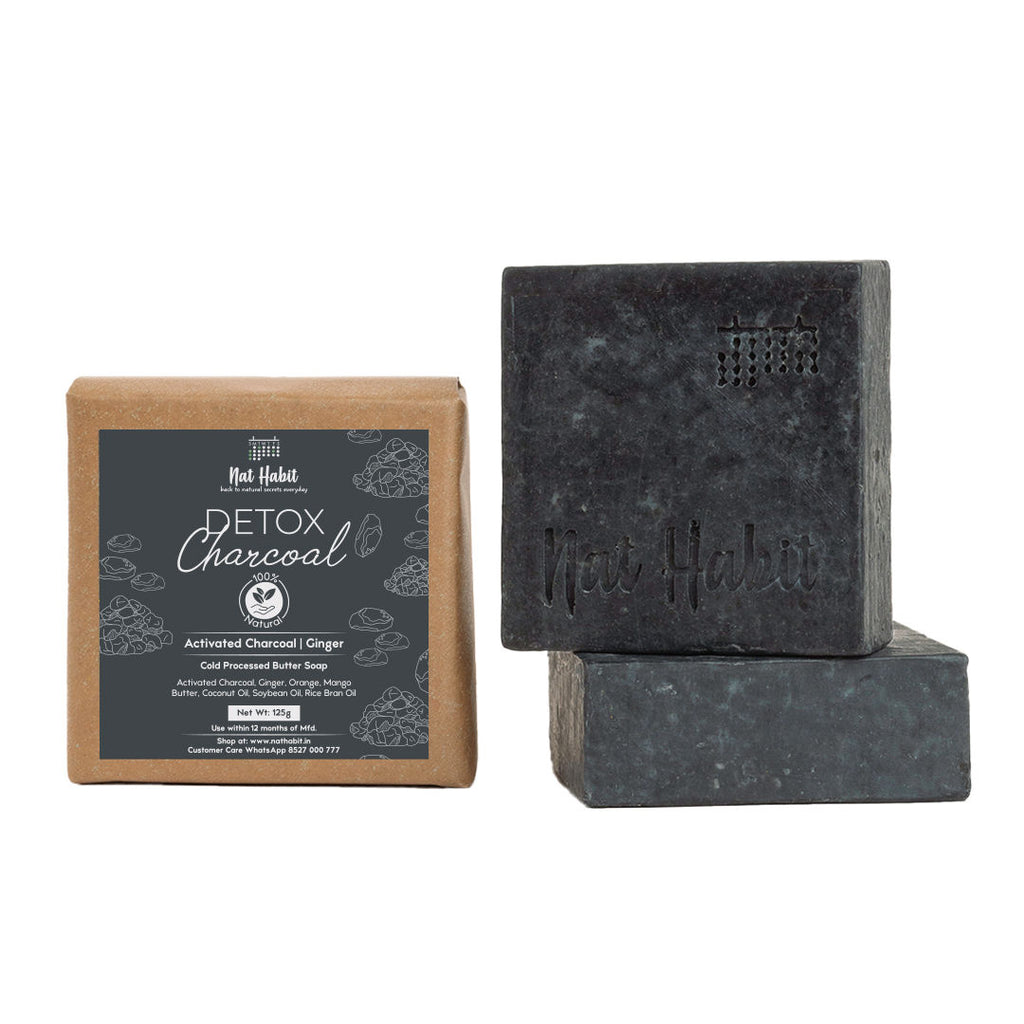 Cold Process Charcoal Detox Butter Bath Soap-Detoxification, De-Tan & Blackhead Handmade