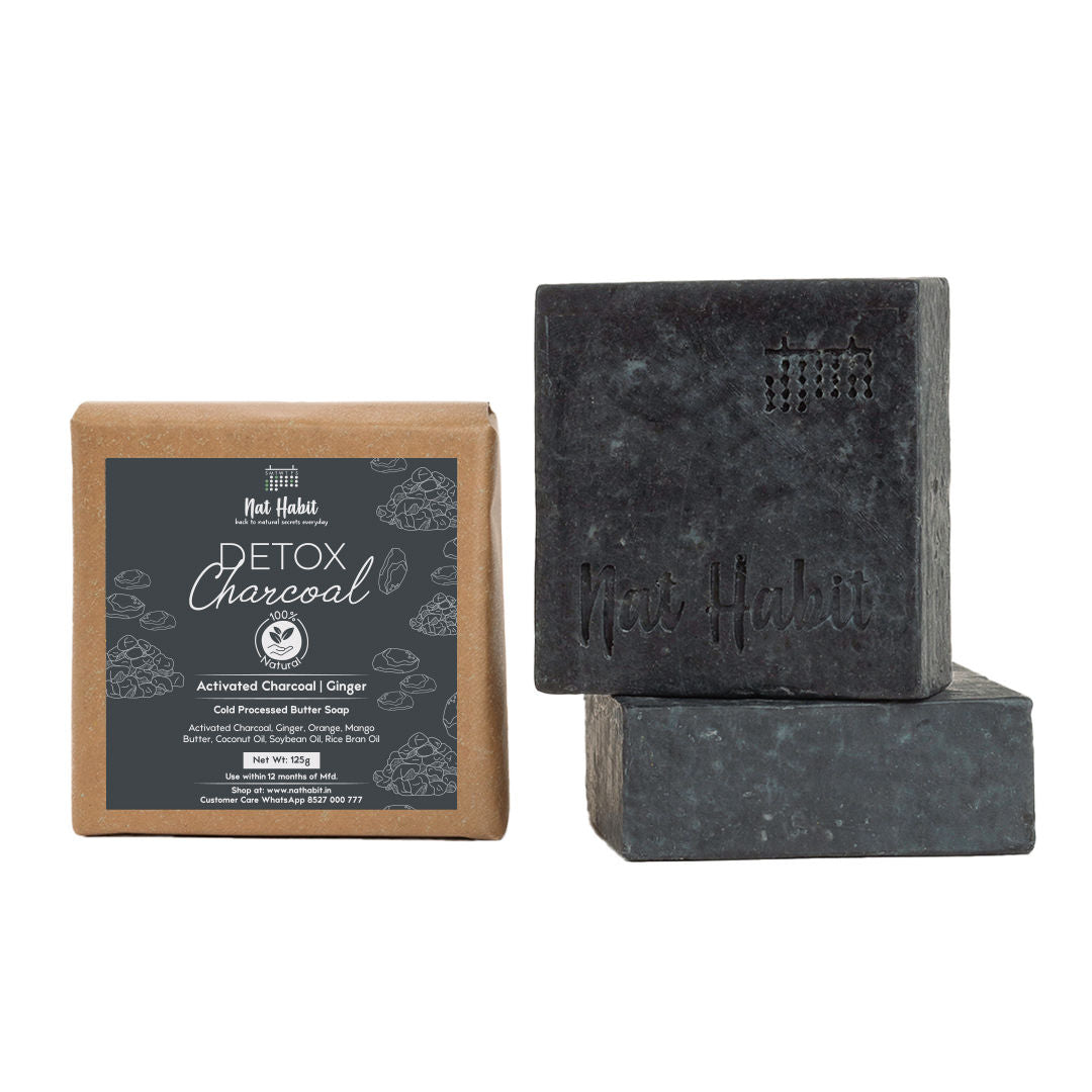 Cold Process Charcoal Detox Butter Bath Soap-Detoxification, De-Tan & Blackhead Handmade
