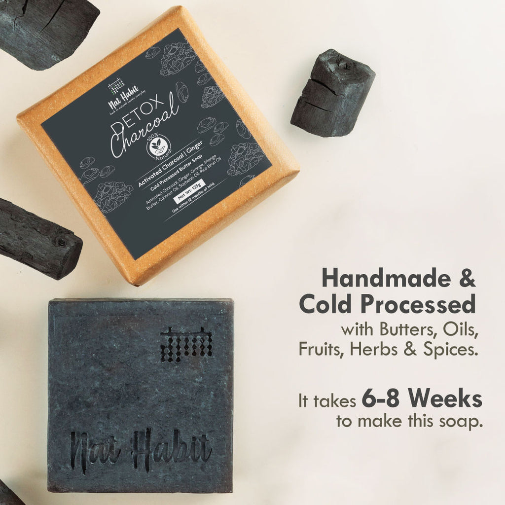 Cold Process Charcoal Detox Butter Bath Soap-Detoxification, De-Tan & Blackhead Handmade