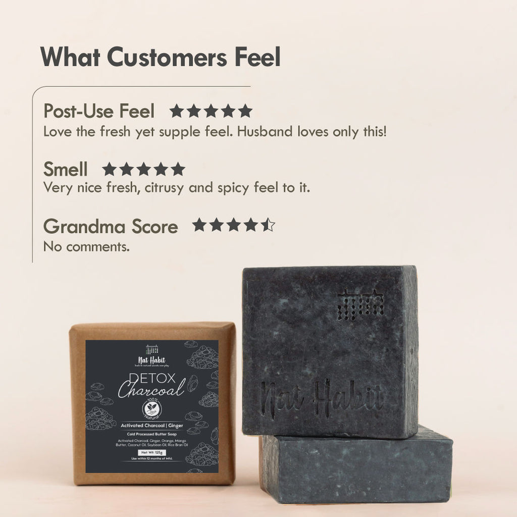 Cold Process Charcoal Detox Butter Bath Soap-Detoxification, De-Tan & Blackhead Handmade