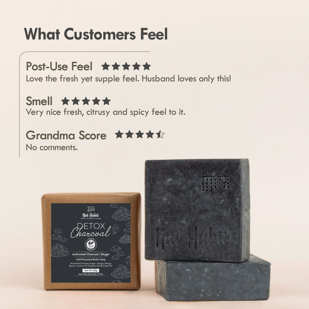 Cold Process Charcoal Detox Butter Bath Soap-Detoxification, De-Tan & Blackhead Handmade