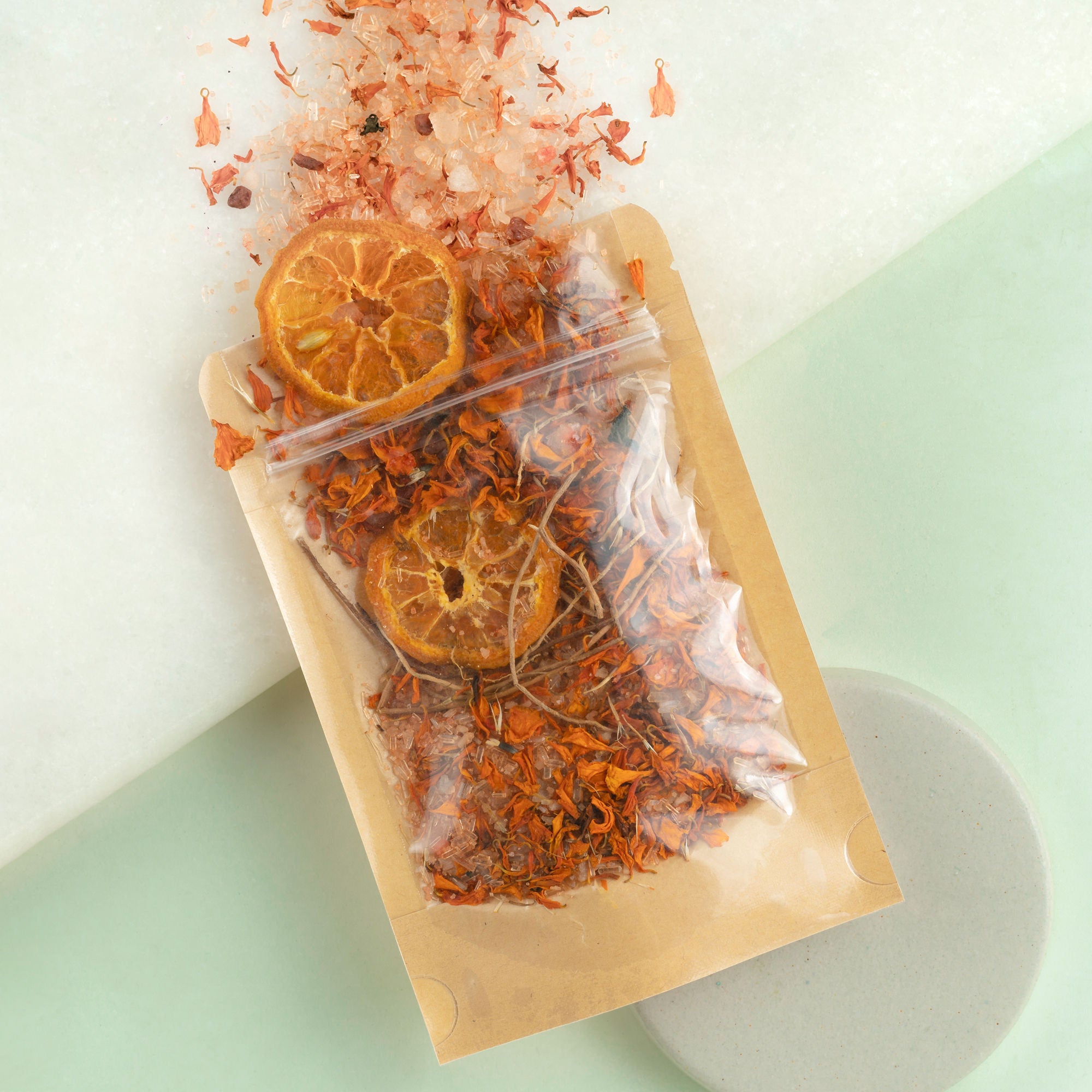 Cinnamon Therapeutic Foot Salt with Marigold & Orange, Foot Soak, Bath Salt, Pain Relief