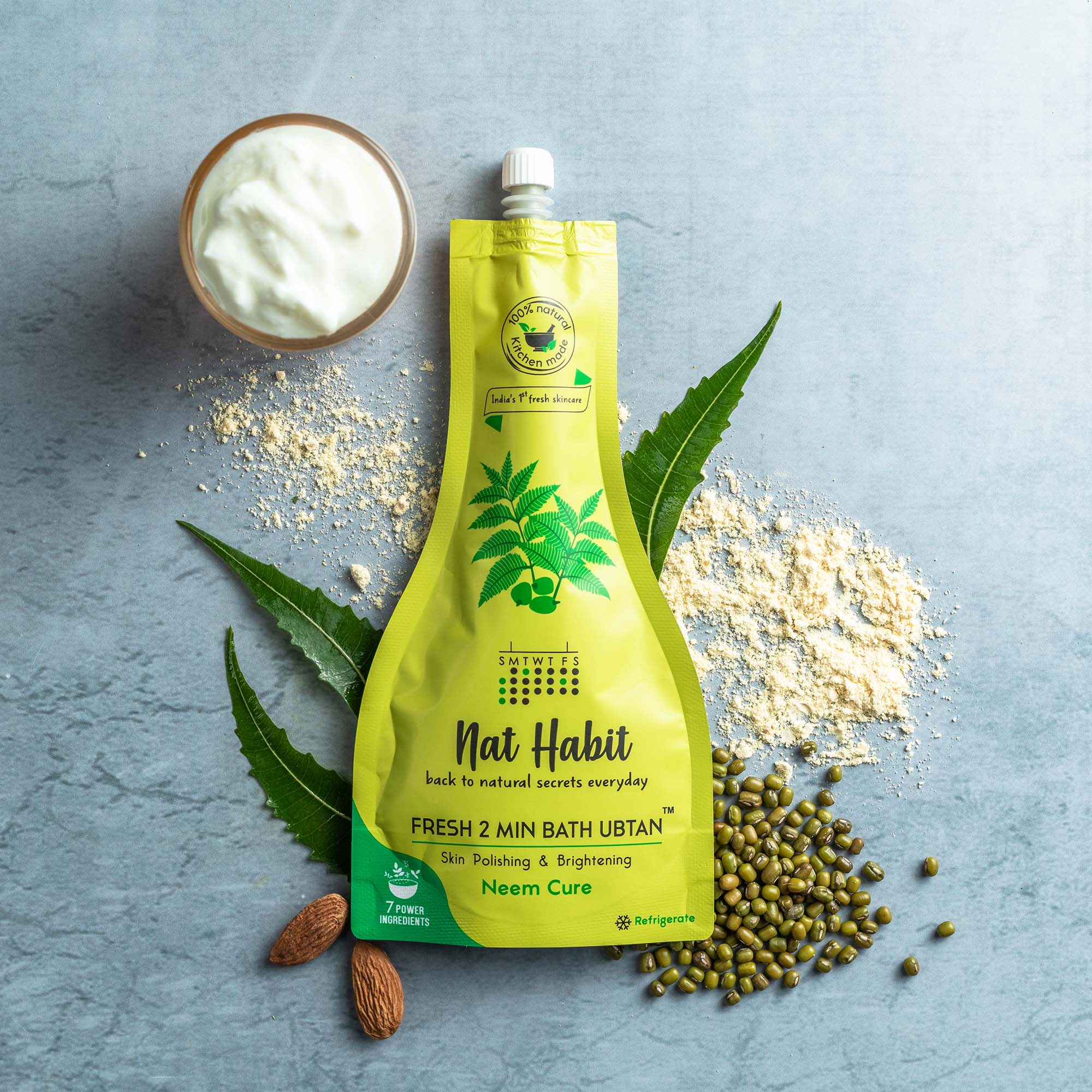 Fresh Bath Ubtan - Neem Cure 2 Minutes Body Ubtan with Neem, Pulses, Raw Milk and Curd