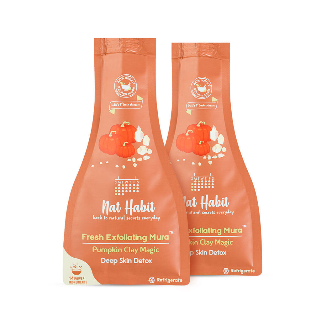 Pumpkin Clay Exfoliating Mura, Face Scrub for Deep Skin Detox with Natural Salicylic Acid