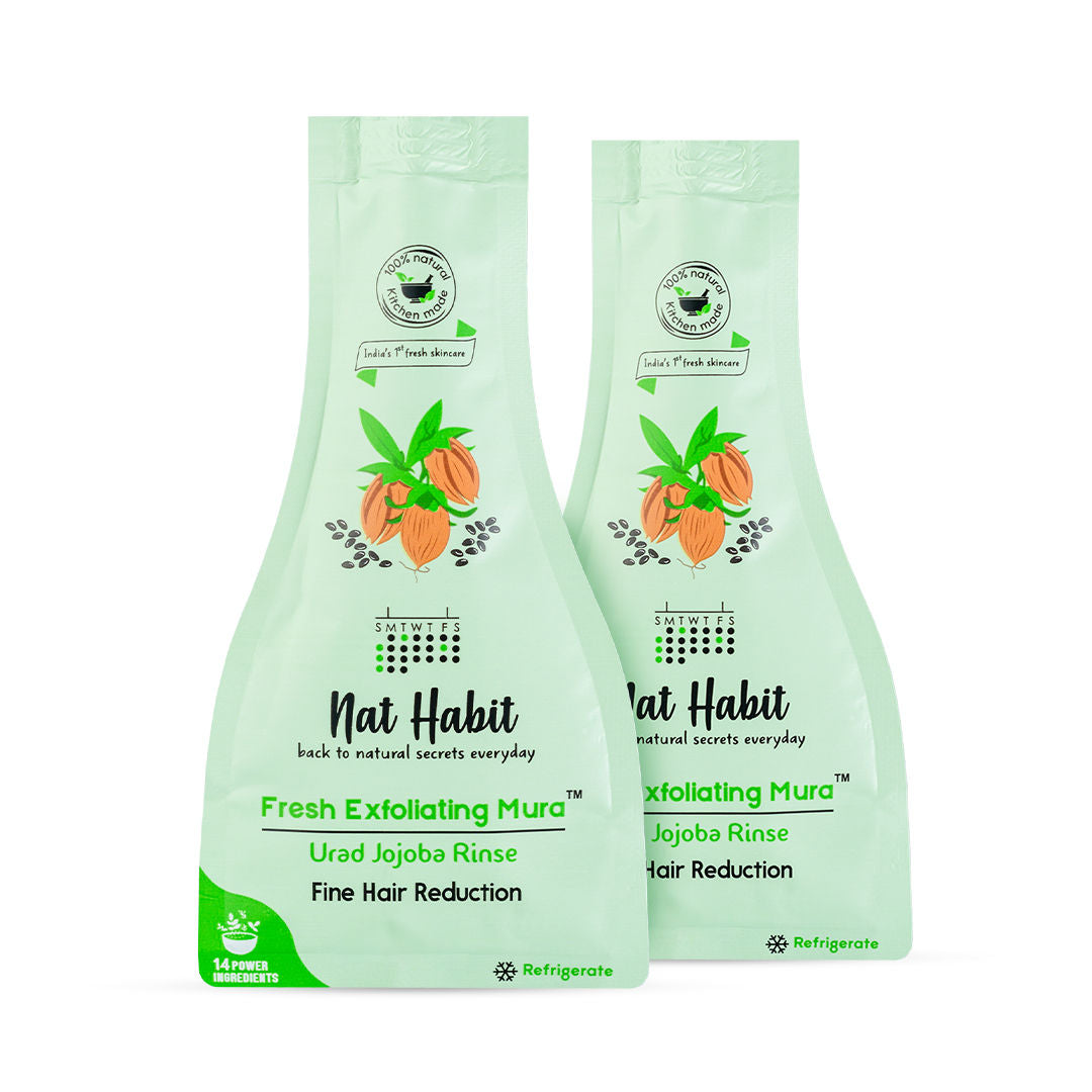 Urad Jojoba Exfoliating Mura, Ayurvedic Face Scrub for Fine Hair Reduction and Blackheads