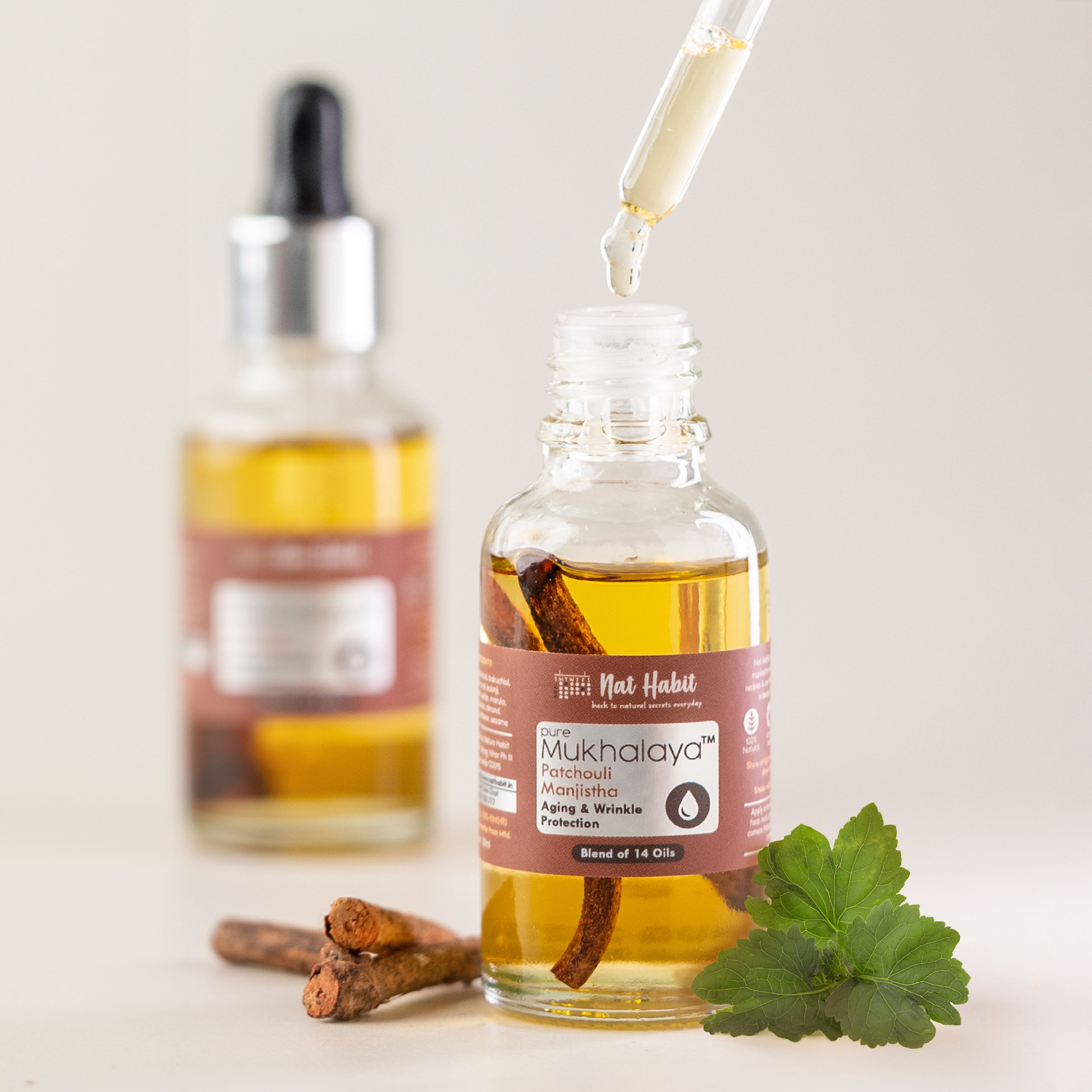 Pure Mukhalaya Patchouli Manjistha Facial Oil & Floral Jal Rose Water Toner