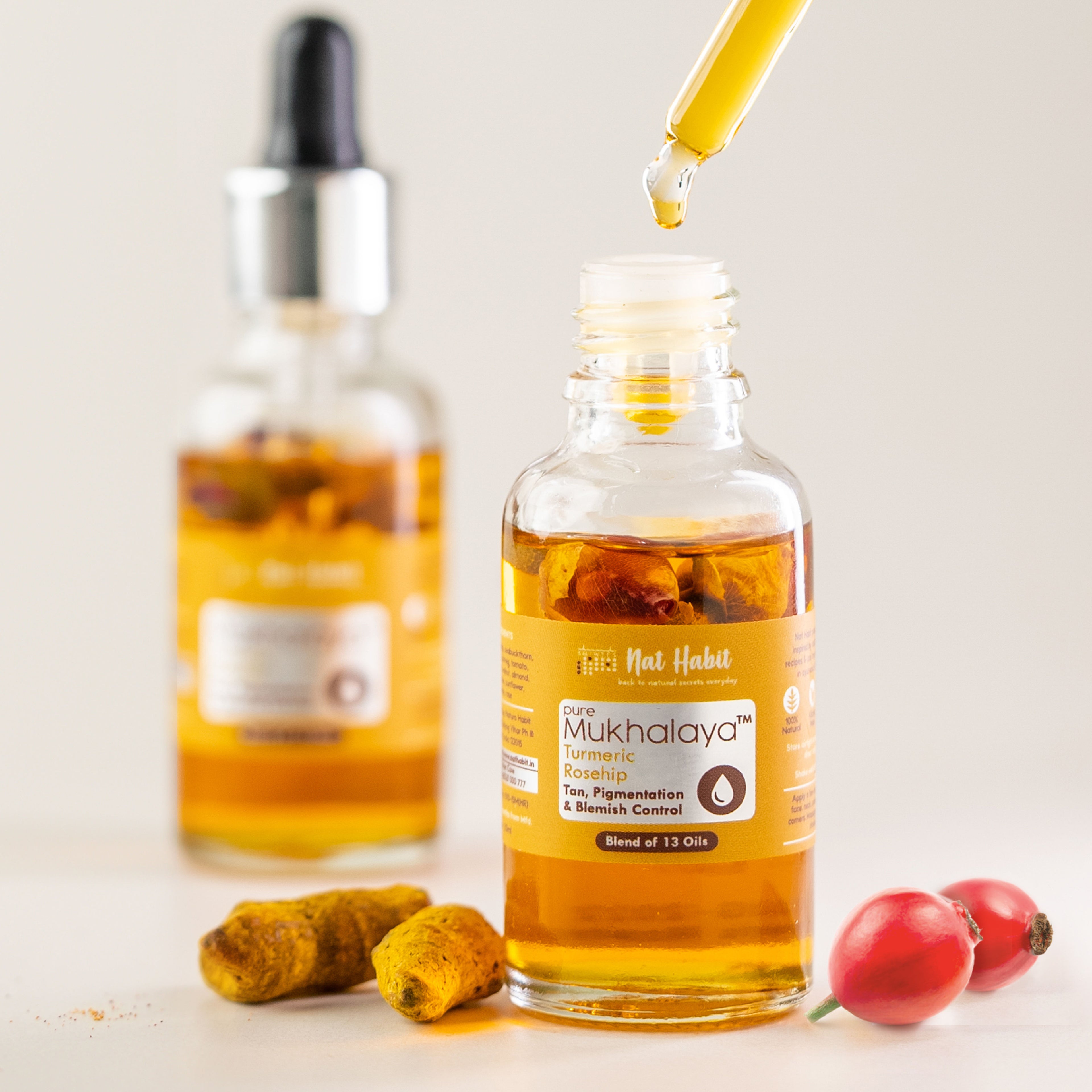 Pure Mukhalaya Turmeric Rosehip Facial Oil & Floral Jal Lavender Water Toner