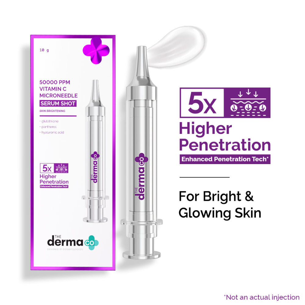 50000 PPM Vitamin C Microneedle Face Serum Shot for Radiant, Glowing Skin All Types