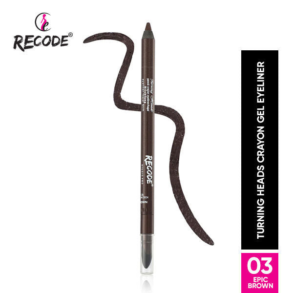 Turning Heads Crayon Gel Eyeliner Cum Kajal Pencil - Epic Brown