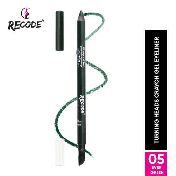 Turning Heads Crayon Gel Eyeliner Cum Kajal Pencil - Ever Green