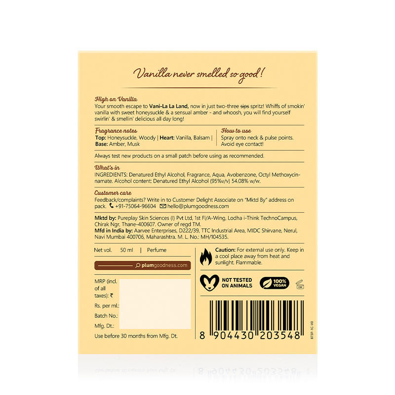 BodyLovin Smokin Vanilla Eau De Parfum - Long Lasting Vanilla Perfume