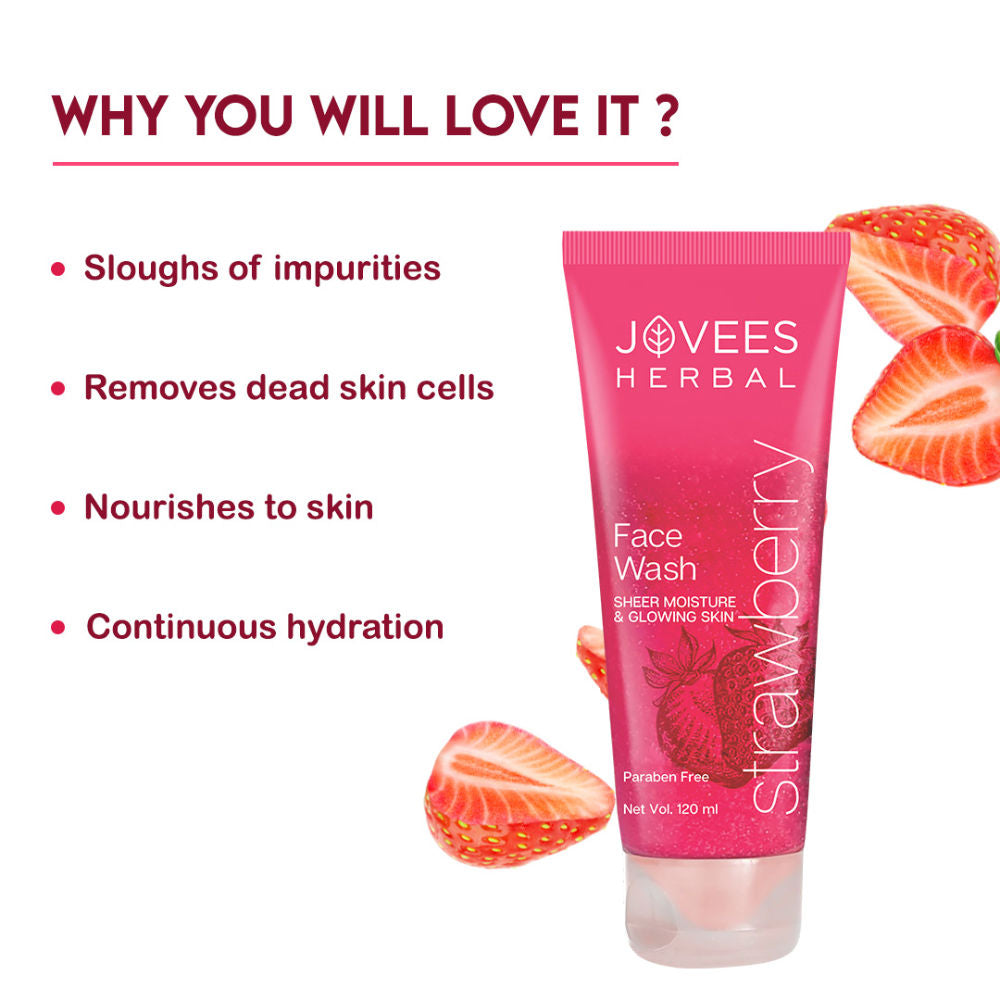 Herbal Strawberry Face Wash With Strawberry Extracts For Sheer Moisture & Glowing Skin
