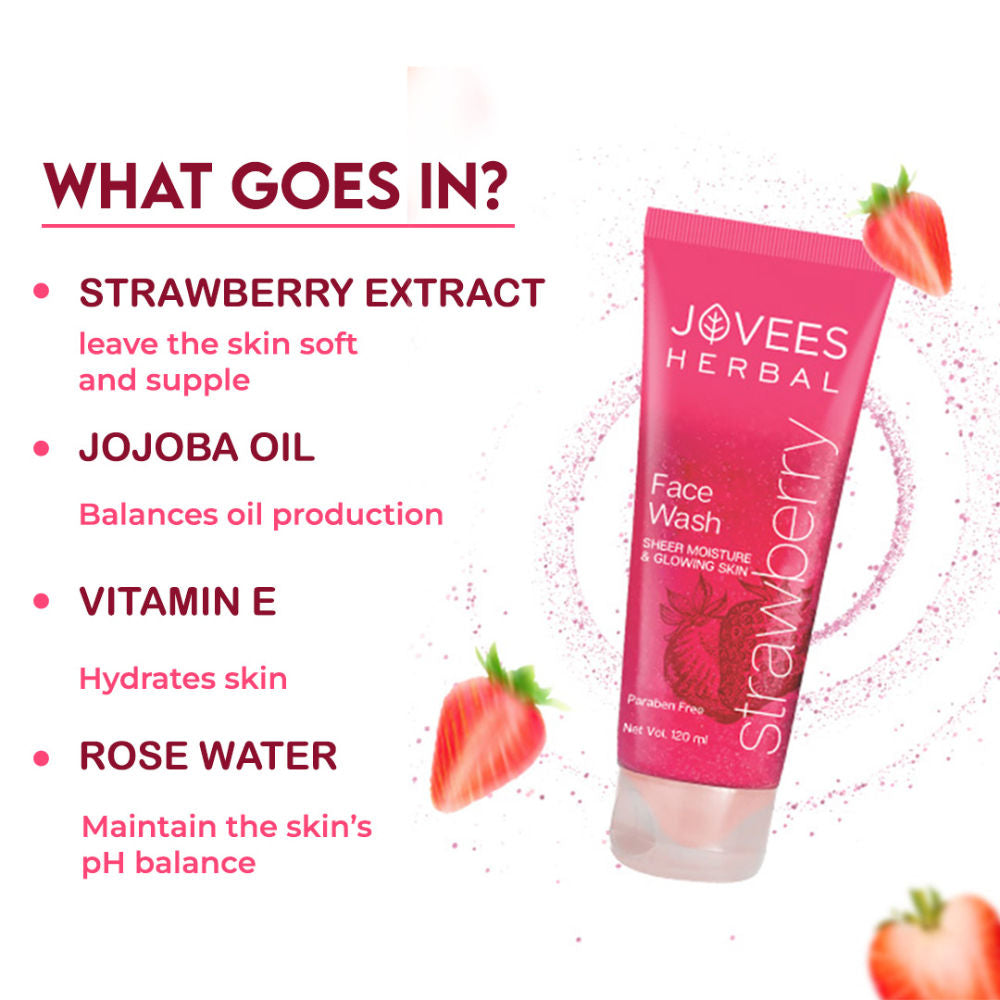 Herbal Strawberry Face Wash With Strawberry Extracts For Sheer Moisture & Glowing Skin
