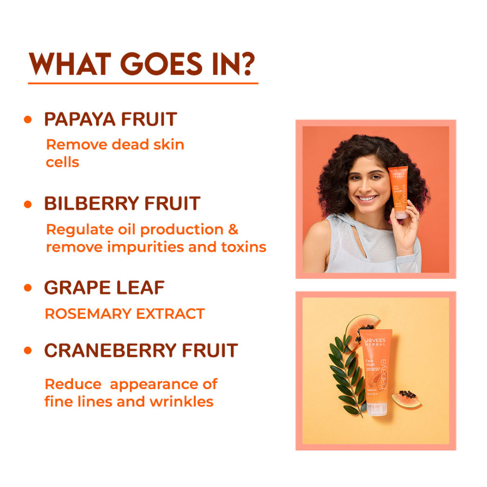 Herbal Papaya Facewash For Glowing And Brightening Skin All Skin Types Men And Women - 120 ml
