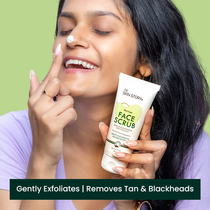 Moringa Gentle Face Scrub For Fresh Clear Skin Removes Blackheads Dead Skin Cells Tan