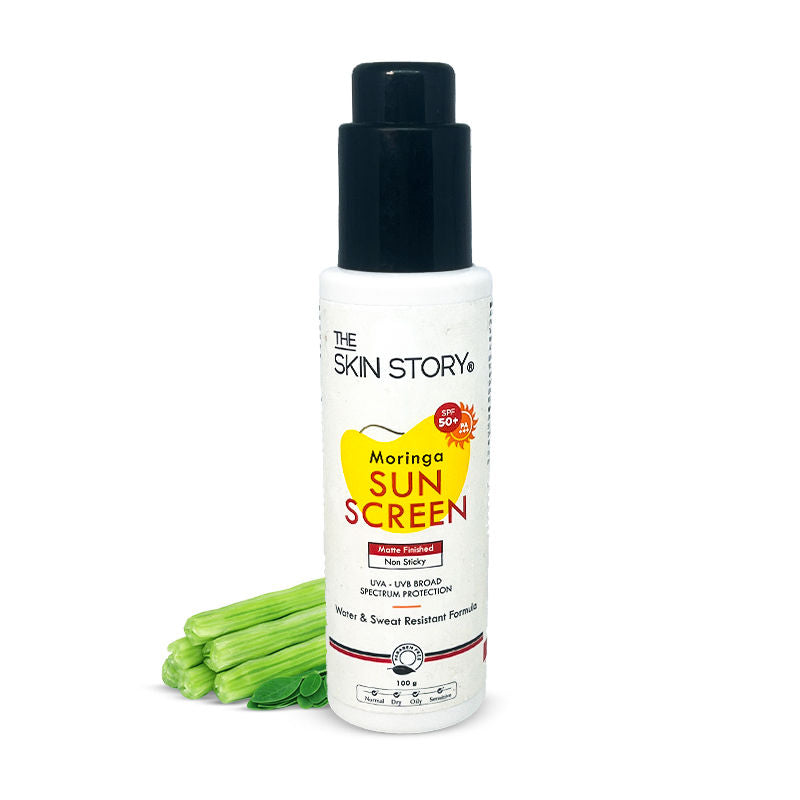 Moringa Face Sunscreen SPF 50+ PA+++ For Detan, Anti-Aging, No White Cast, Non Sticky