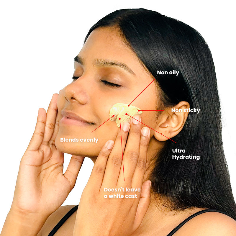 Moringa Face Sunscreen SPF 50+ PA+++ For Detan, Anti-Aging, No White Cast, Non Sticky