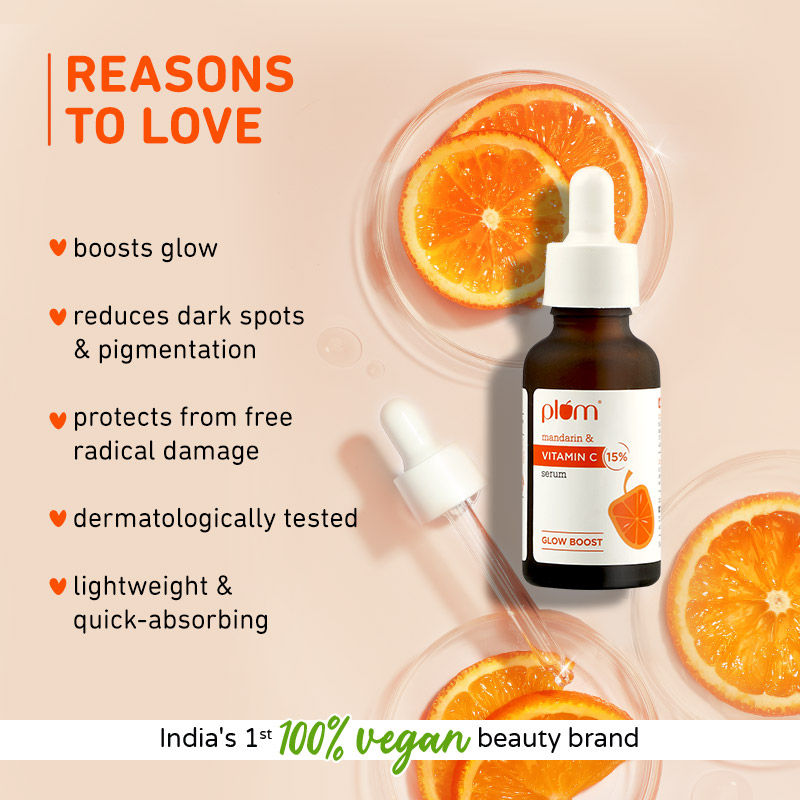 15% Vitamin C Glow Face Serum - Dermat Tested To Fight Dark Spots- Pigmentation & Dull Skin