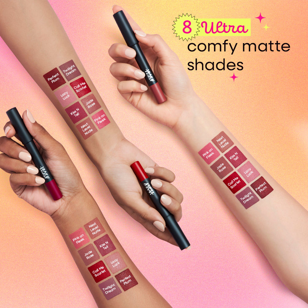 Nykaa Matte-illicious Transferproof Lip Crayon Lipstick with Free Sharpener
