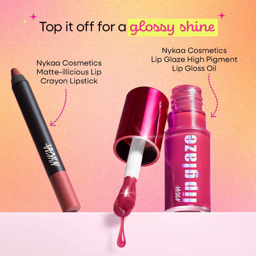 Nykaa Matte-illicious Transferproof Lip Crayon Lipstick with Free Sharpener