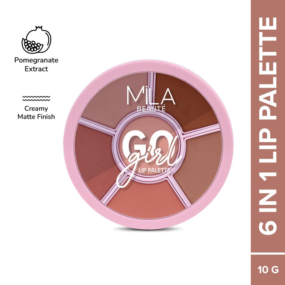 Mila Beaute Go Girl Lip Palette With Hyaluronic Acid & Pomegranate Extract