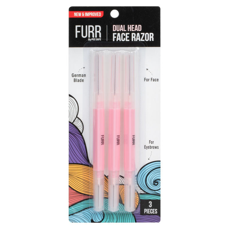 Reusable Dual Head Razor For Face Eyebrow, Chin Durable & Rust Free - 3pcs