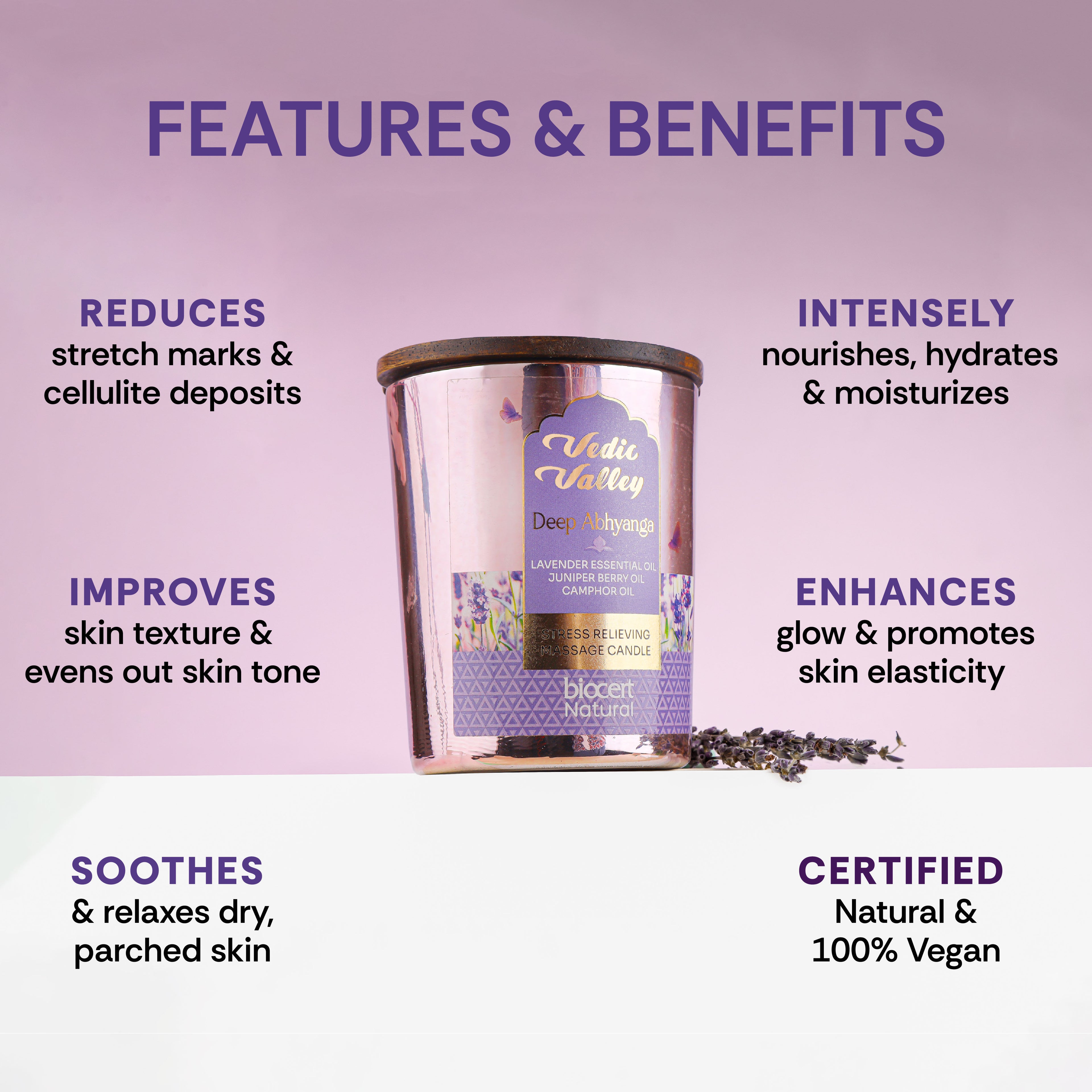 Lavender Stress Relieving Body Massage Candle