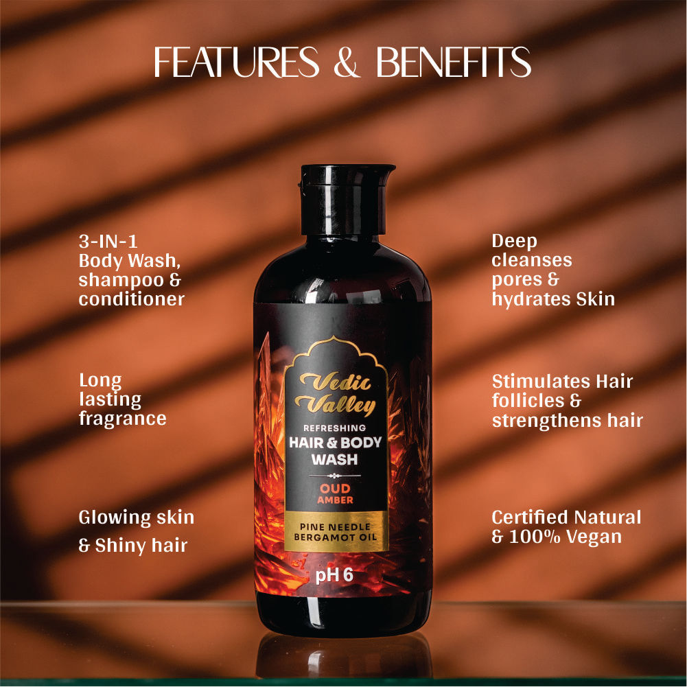 Refreshing Hair & Body Wash Oud Amber