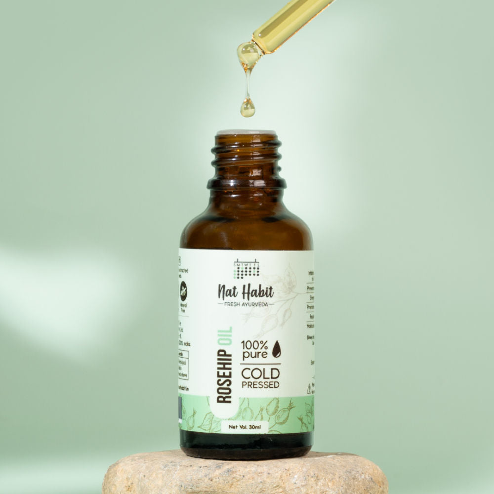 100% Pure Rosehip Seed Oil For Face Aging Skin, Minimises Wrinkles And Fades Acne Scars