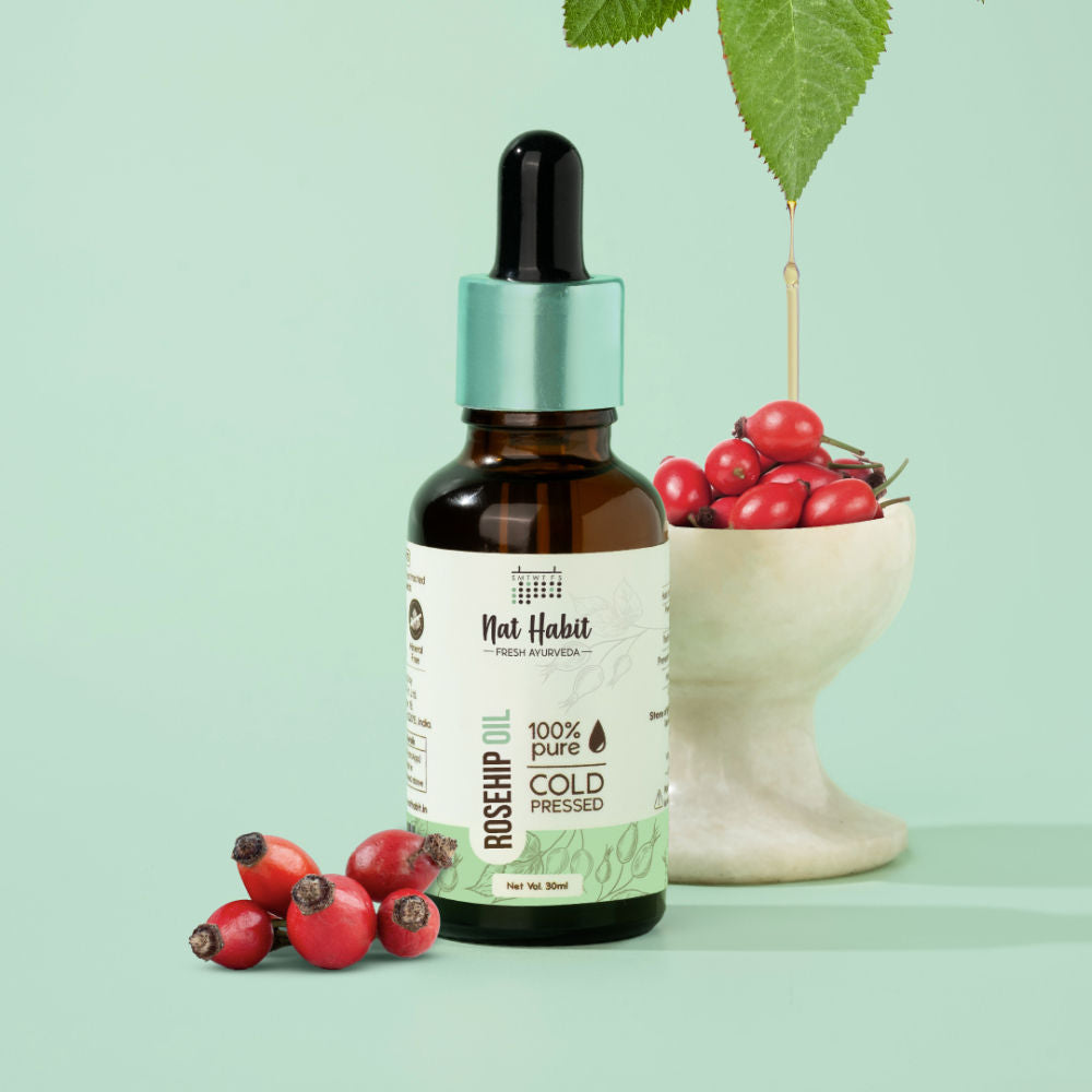 100% Pure Rosehip Seed Oil For Face Aging Skin, Minimises Wrinkles And Fades Acne Scars