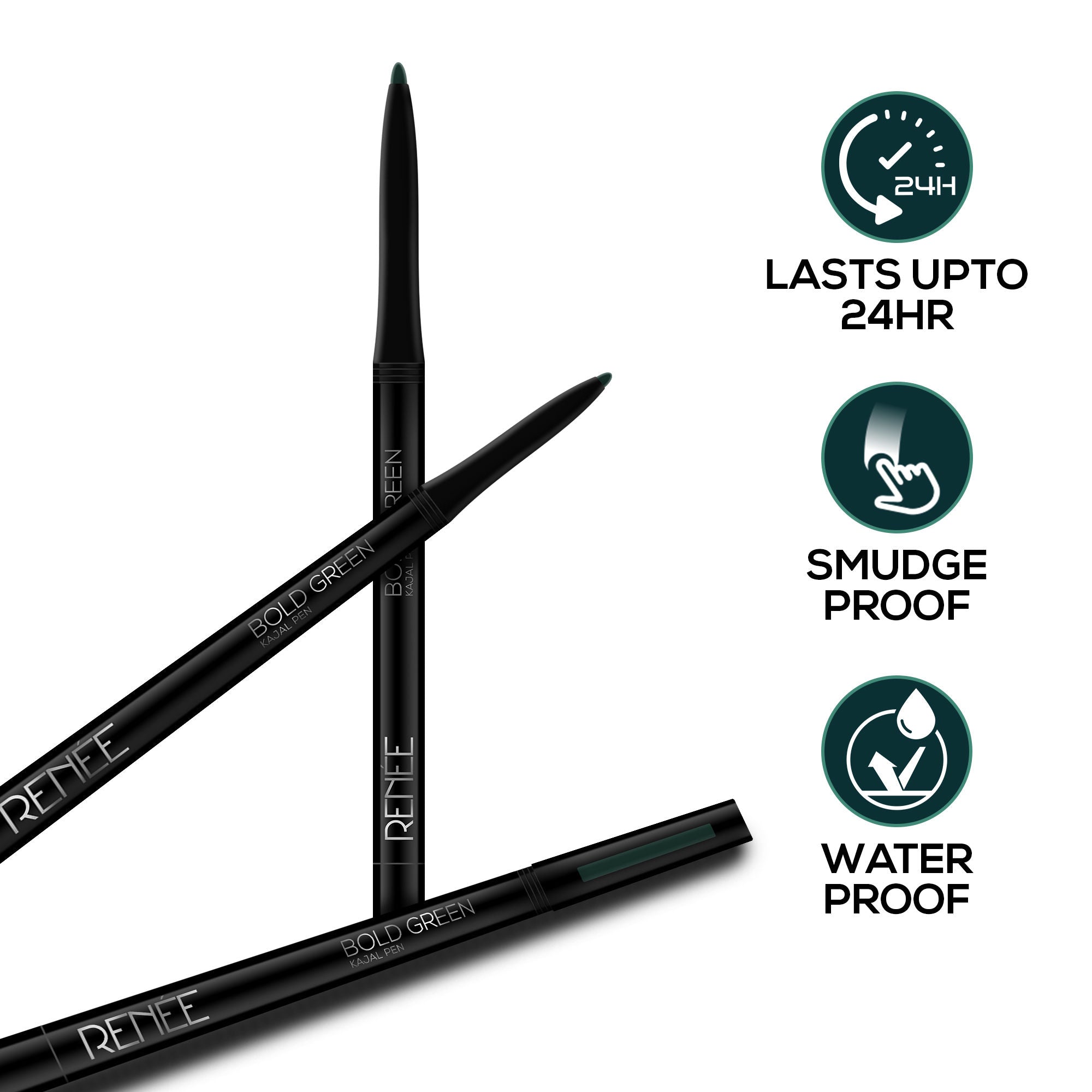 Kajal Pen With Sharpener - Bold Green