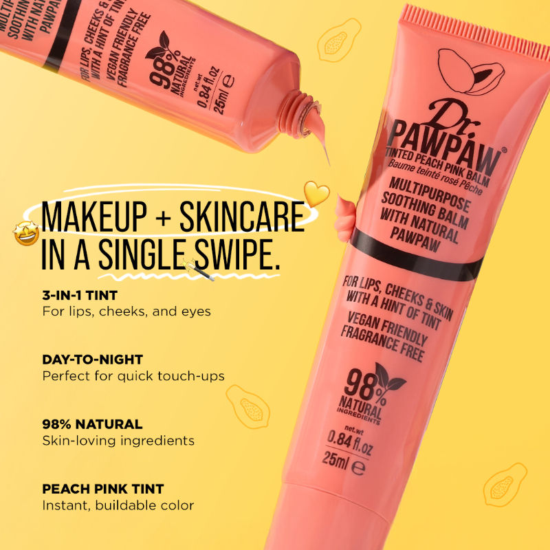 Tinted Peach Pink Lip Balm
