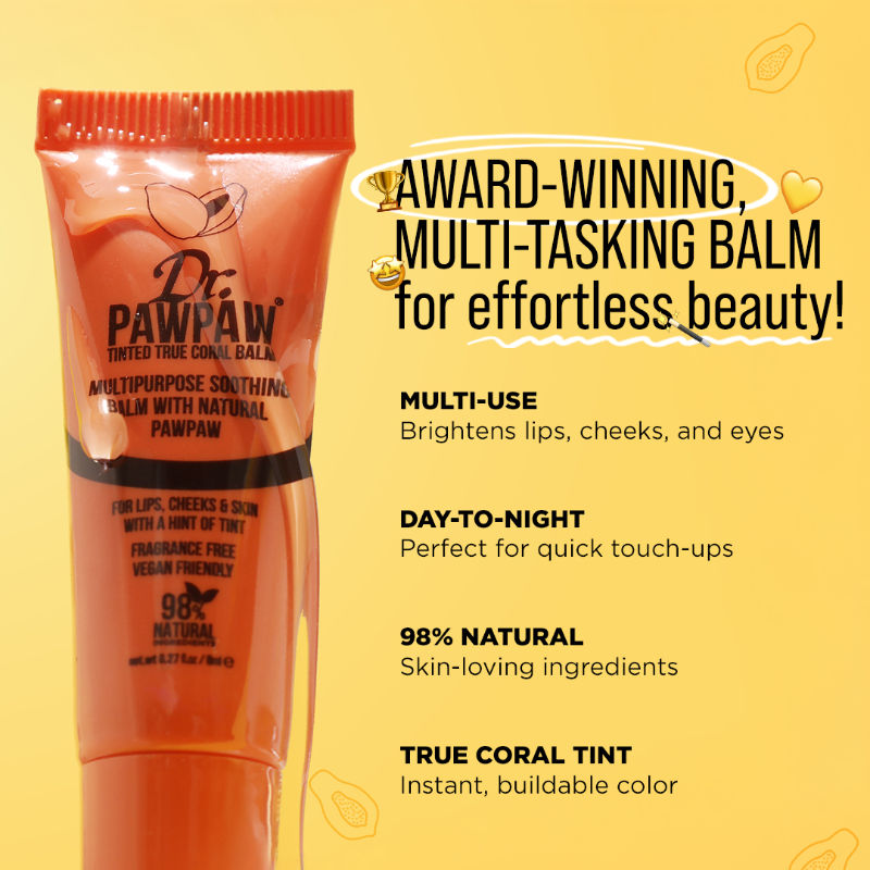 Tinted True Coral Lip Balm