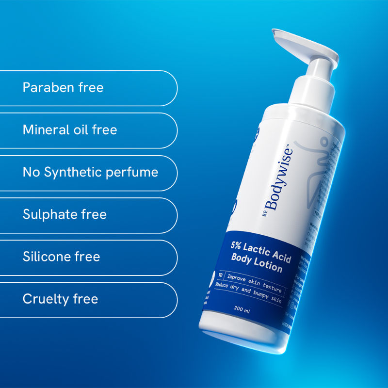 5% Lactic Acid Body Lotion - For 24H Moisturization, Improved Skin Texture, Smooth Skin
