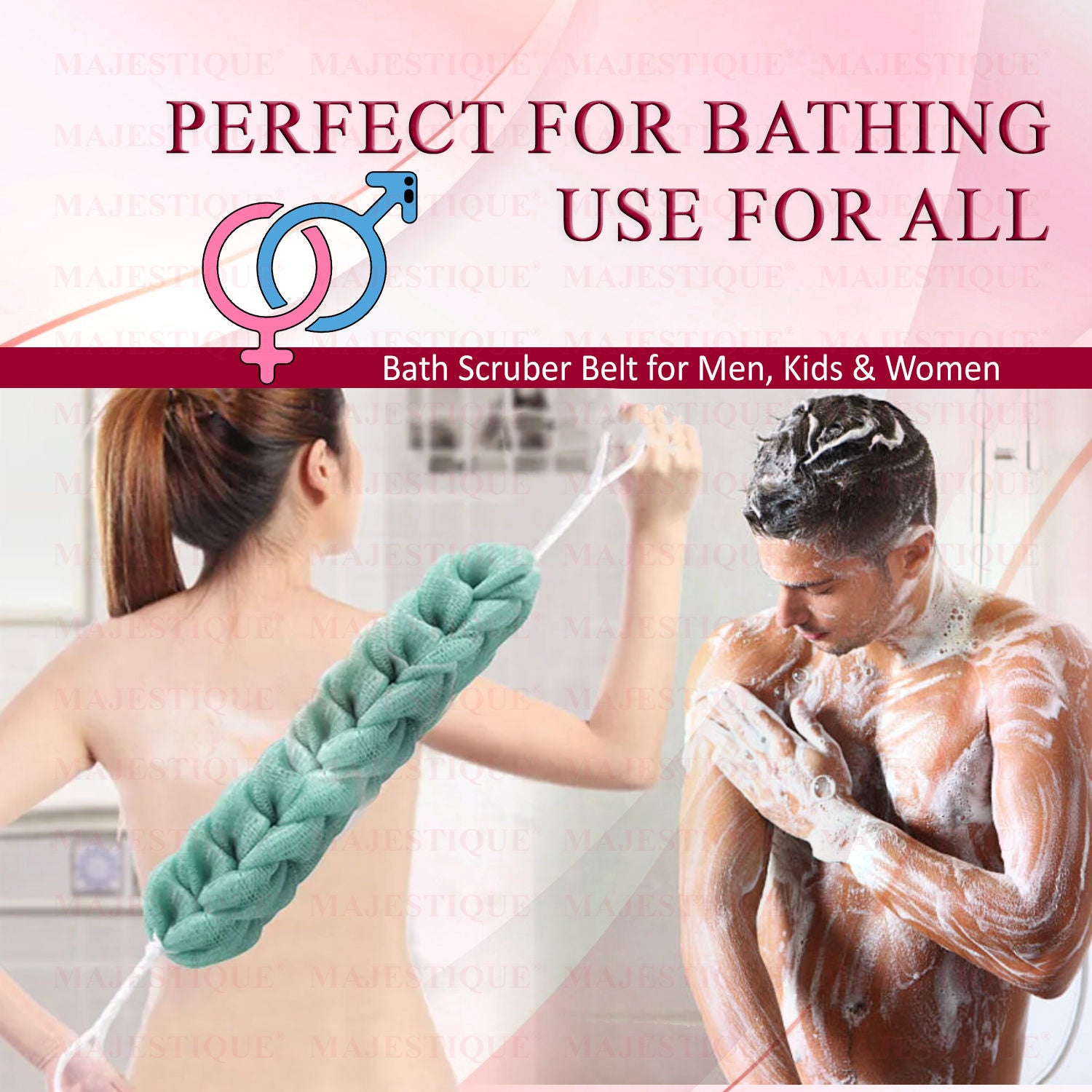 Mesh Bath Belt Shower Sponge (Color May Vary)