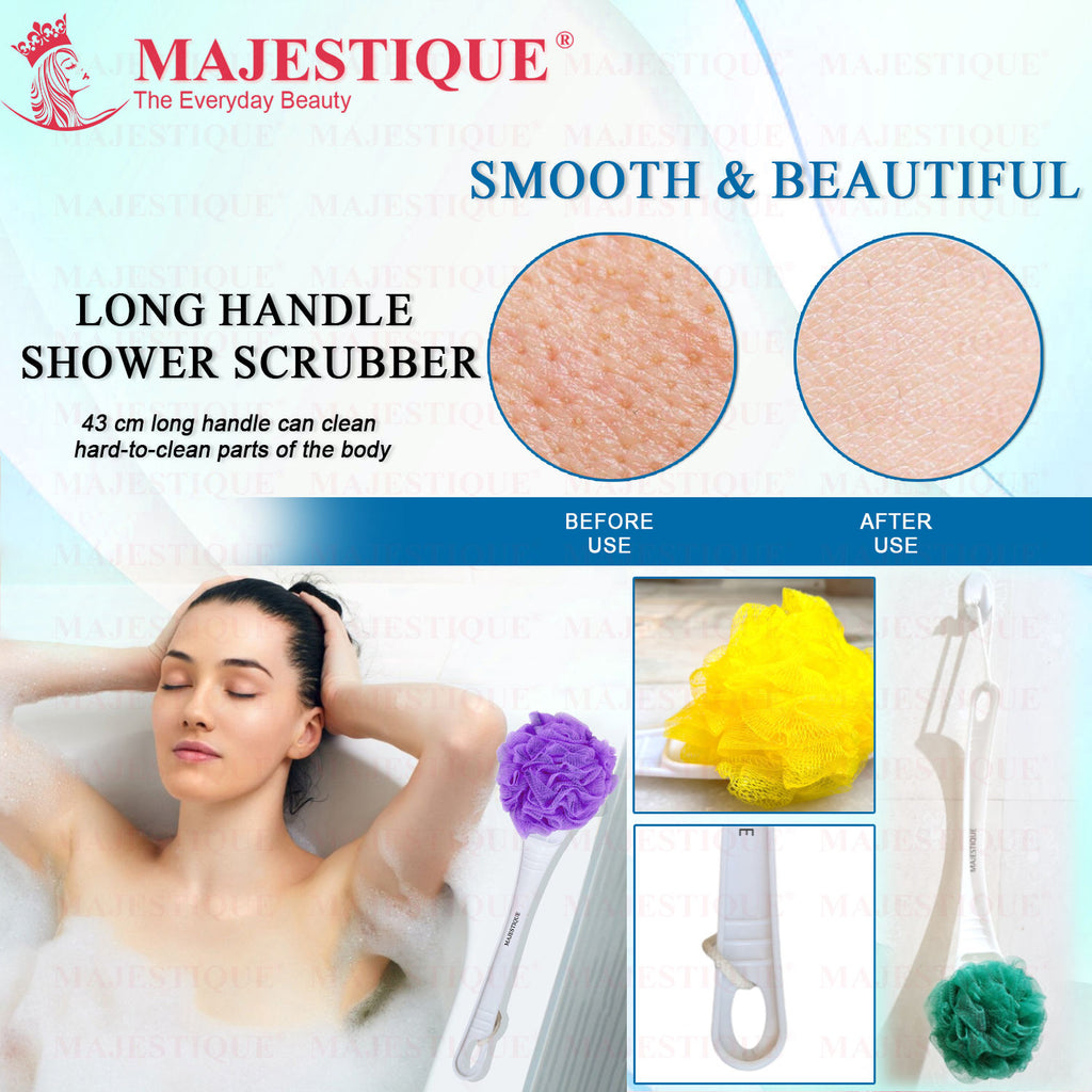 Long Handle Loofah (Colour May Vary)