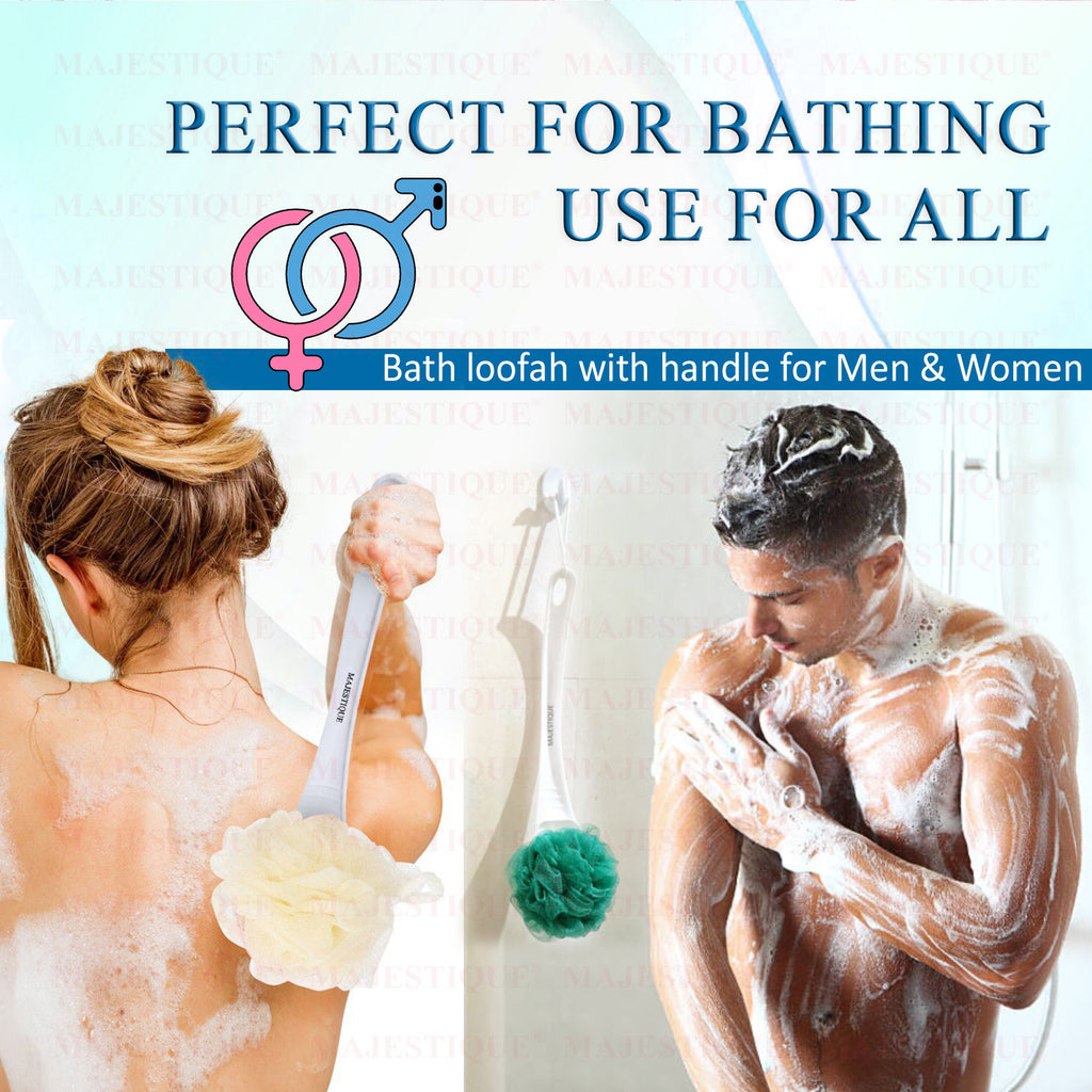 Long Handle Loofah (Colour May Vary)