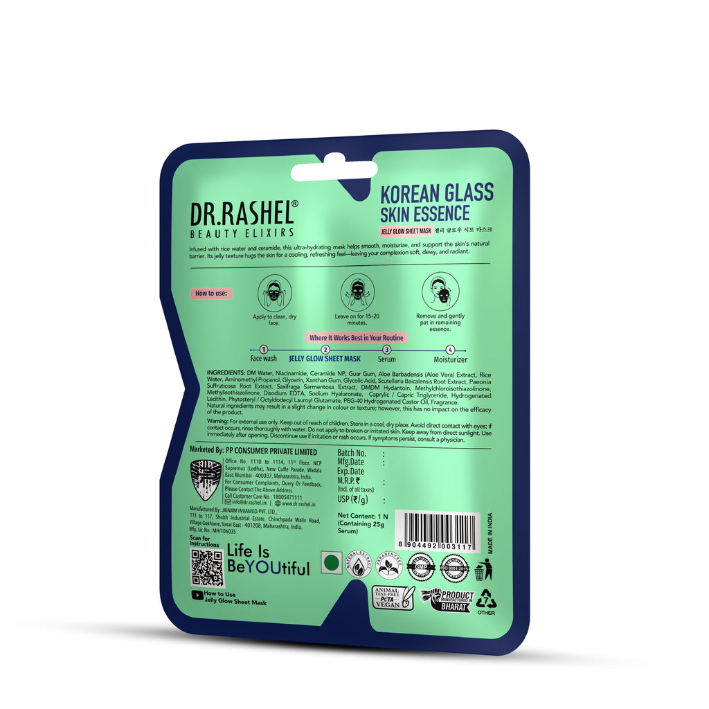 Korean Jelly Glow Sheet Mask With Ceramide, Dewy & Nourished Skin
