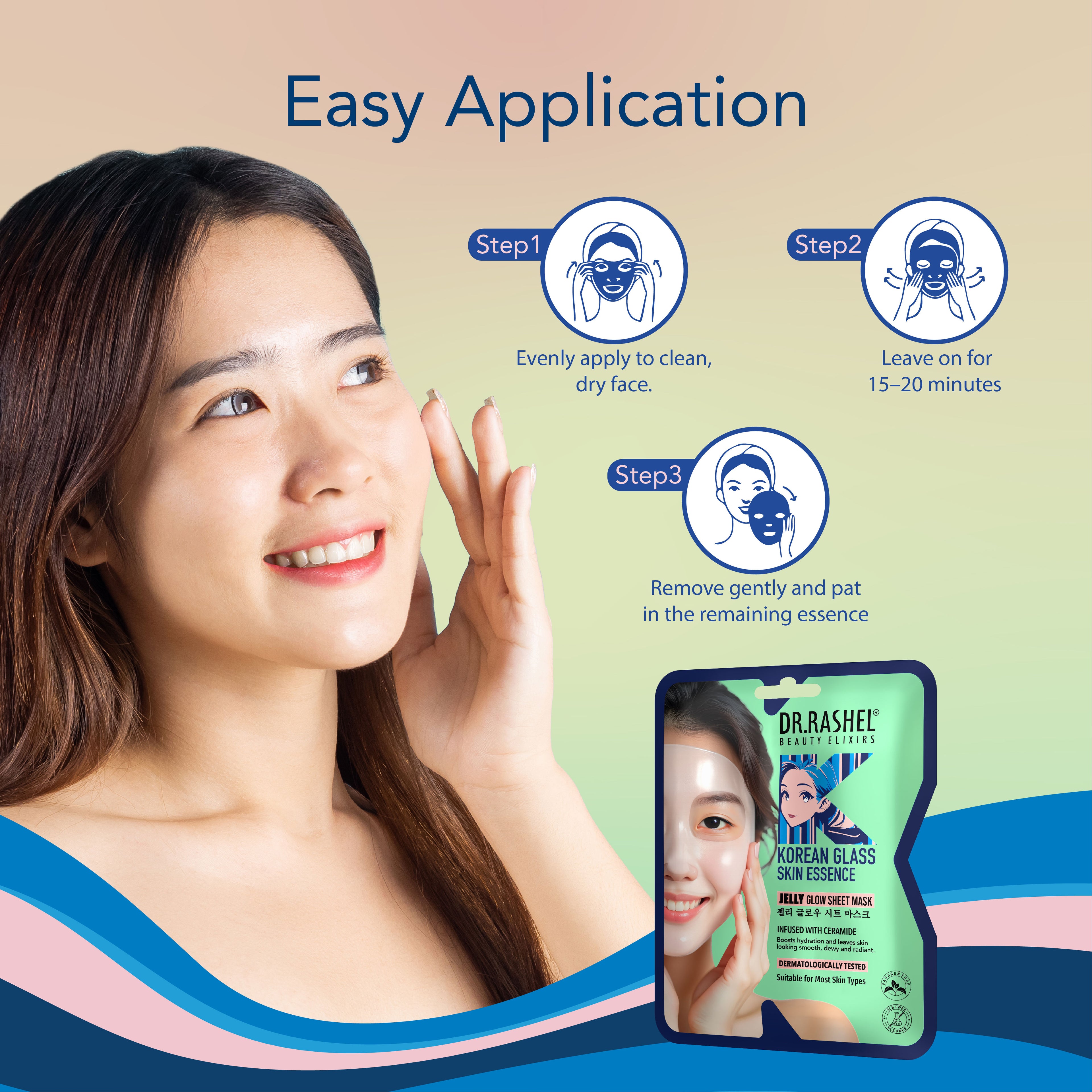 Korean Jelly Glow Sheet Mask With Ceramide, Dewy & Nourished Skin