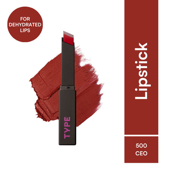 Cream Matte Lipstick For Dehyrated Lips - Squalane And Tripeptides 8 Hr Stay - 500 CEO