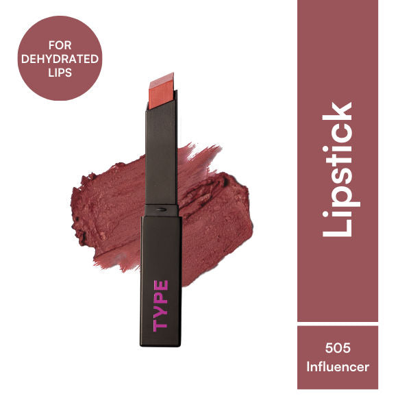 Cream Matte Lipstick For Dehyrated Lips - Squalane And Tripeptides 8 Hr Stay - 505 Influencer